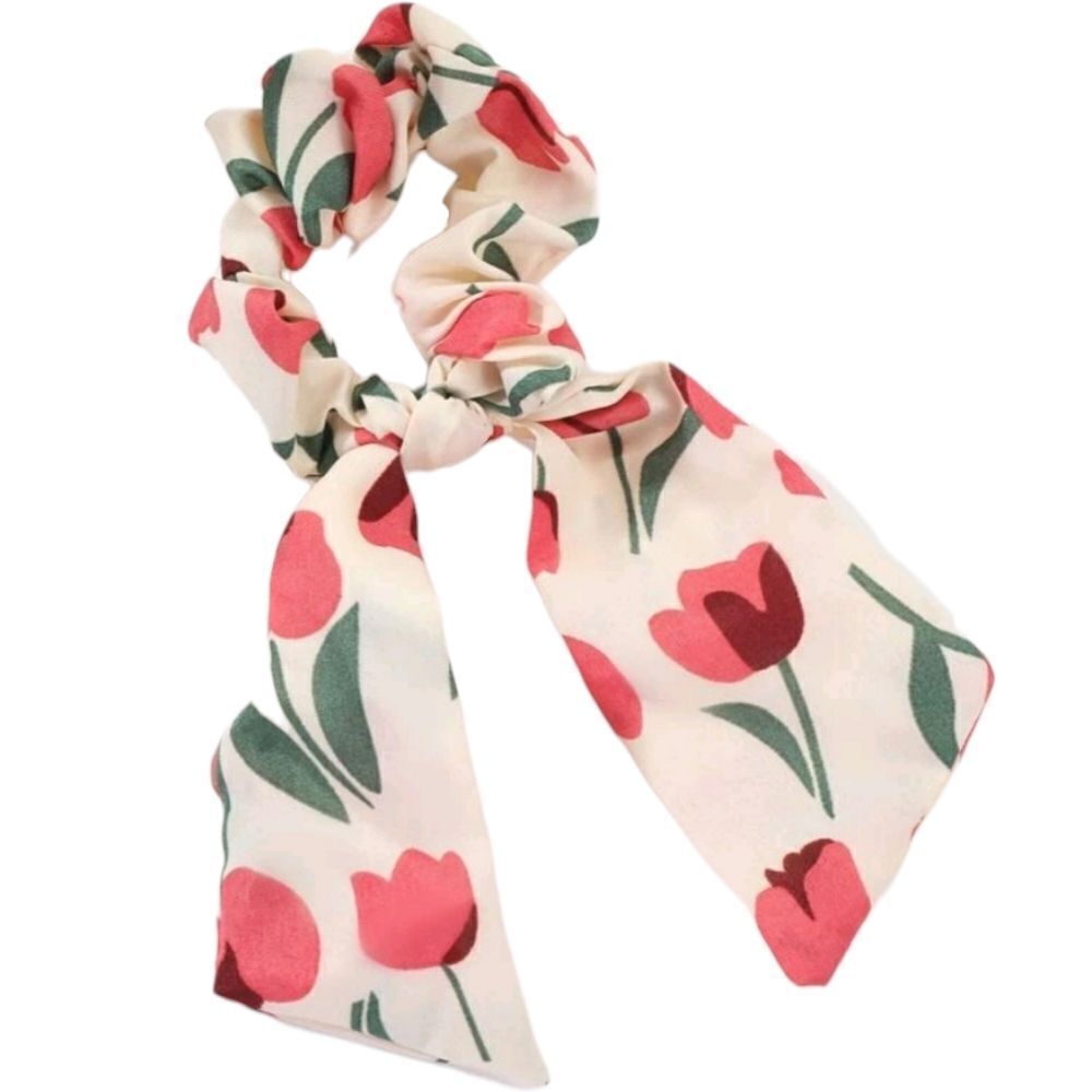 Tulip Print Hair Scarf Scrunchie